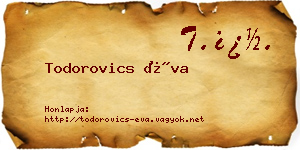 Todorovics Éva névjegykártya