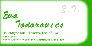 eva todorovics business card